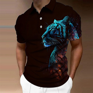 Camisetas Polo Impresión por sublimación personalizada Camisa de golf de secado rápido de manga corta Poliéster 8 Spandex Polos para hombres - Product Image 1