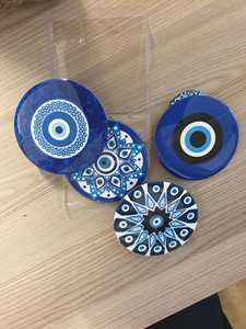 <b>Ceramic</b> Oriental Round Durable Reusable <b>Coaster</b> - Product Image 1