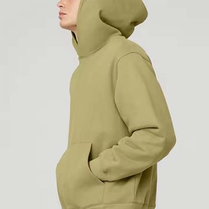 Sudadera con capucha sólida de otoño con hombro caído de gran tamaño bordado de punto francés Terry forro con capucha lavado ácido desteñido al sol - Product Image 3