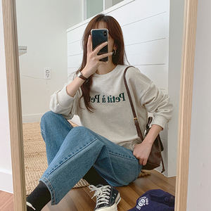 Bien hecho Venta caliente Casual Uso diario Buena calidad Loose Fit Stripe T Shirt Ropa Affit Loose Fit Sudadera - Product Image 3