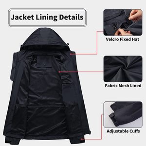 Conceptions personnalisées Veste d'extérieur OEM Conception personnalisée Veste d'extérieur imperméable à coquille dure haute performance pour hommes - Product Image 5