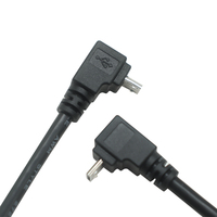 Kabel Micro USB ke Type C Male Sudut Kanan 90 Derajat yang Dapat Disesuaikan dengan Jalinan Kabel untuk Pengisian Cepat dan Transmisi Data