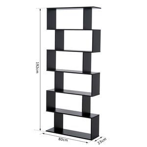 HOMCOM Bibliothèque en bois au design moderne avec 6 étagères 80 × 23 × 192cm Noir - Product Image 3