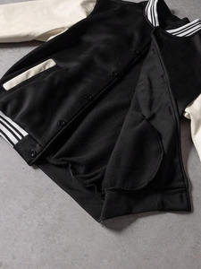 Deux tons collège Baseball matelassé veste à capuche unisexe 100% coton corps classique Varsity Style Streetwear hiver mode - Product Image 3