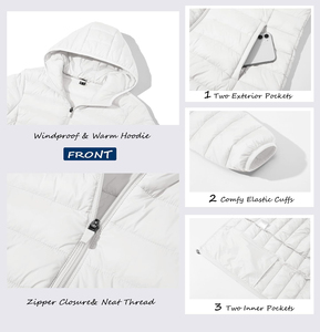 Chaqueta acolchada de burbuja transpirable de alta calidad para mujer, lienzo impreso personalizado, acabado, venta al por mayor, ropa con capucha - Product Image 6