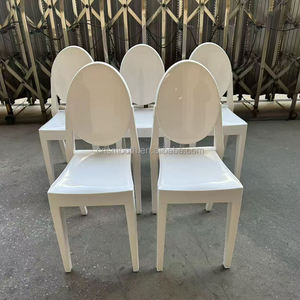 <span class=keywords><strong>Chaise</strong></span> de mariage élégante <span class=keywords><strong>Victoria</strong></span> <span class=keywords><strong>Ghost</strong></span> en résine blanche, dossier rond ovale, empilable, pour événements de mariage - Product Image 2
