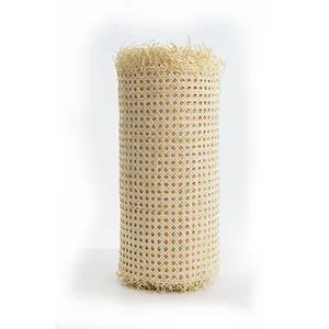 Factory High Quality Natural Mesh Rattan Cane Webbing Roll Woven Bleashed Rattan Webbing Cane