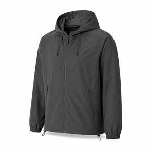 Veste coupe-vent à capuche pour homme personnalisée, légère, en polyester, résistante à l'eau, pour les sports de plein air, fermeture éclair intégrale, fournisseur en gros OEM ODM UE - Product Image 5