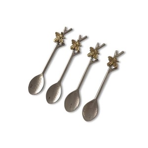 Cuchara de cubiertos de 2 tonos de metal para el hogar, hotel y restaurante, tamaño personalizado, acero inoxidable y latón, cuchara de café de abeja a la venta - Product Image 3