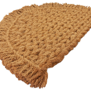 TOP ITEM Charmant tapis de porte en fibre de coco tressé demi-lune le mélange parfait de la fonction de style et de l'abordabilité - Product Image 1