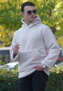 เสื้อฮู้ดผ้ากำมะหยี่สำหรับแฟชั่นฤดูหนาวมีฮู้ดปกเสื้อแบบทันสมัย - Product Image 2