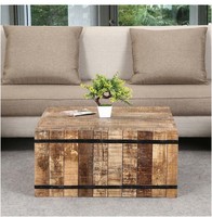 Table basse moderne réglable en bois de manguier massif indien de haute qualité pour salon