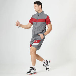 Ensemble short et survêtement d'été unisexe avec logo personnalisé Hommes Femmes Tenues décontractées 2 pièces avec tissu tricoté Survêtements unisexes - Product Image 3