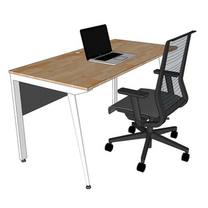 Escritorio Ejecutivo de Lujo Contemporáneo BGD68069 de Madera Natural con Patas de Hierro Ensambladas, Muebles de Oficina, Escritorio para Gerentes, Material MDF - Product Image 3