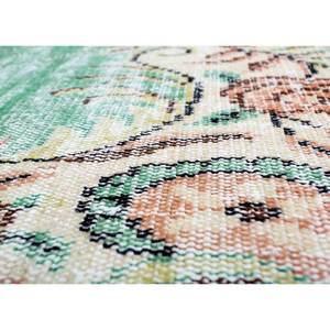 Tapis en laine vintage 9x12 noué à la main, motifs abstraits rectangulaires en puzzle rouge-orange pour entrée et couloir - Pae-3307 - Product Image 3