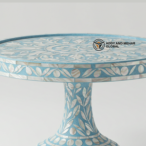 Base Redonda para Pastel Addy and Mehar Global con Incrustaciones de Nácar - Modelo Ecológico Hecho a Mano CS0054 - Product Image 5