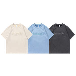 Camiseta de Hombre de Algodón Orgánico Tejida con Etiqueta Privada Personalizada, Impresión en Relieve, Color Puro, Venta al Por Mayor - Product Image 5