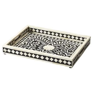 Plateau de service en incrustation d'os de forme carrée Décoration multicolore pour la maison et l'hôtel pour les occasions de Noël - Product Image 3