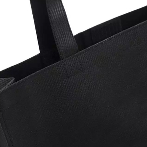 Bolso de mano de Color sólido con estampado personalizado, bolso de compras con cierre de cremallera portátil, decoración bordada, tela no tejida laminada - Product Image 3