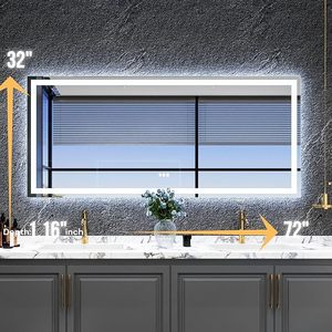 Hiện đại LED phòng tắm Vanity gương Alexa Google trợ lý điều khiển bằng giọng nói treo tường nhà khách sạn thông minh gương cho trang điểm - Product Image 2