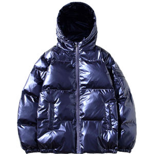 Blouson d'hiver à capuche pour homme, couleur unie, duvet de canard avec tissu en toile, directement du fabricant, personnalisation de la marque - Product Image 4
