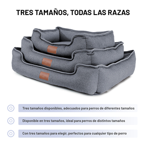 Ensemble de lit pour chien fabriqué en Espagne, hydrofuge et facile à nettoyer, rempli de fibres vierges pour un confort tout au long de l'année - Product Image 3