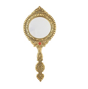Oxidized Metal Oval <b>Pocket</b> Or Vanity <b>Mirror</b> Silver Finish Decorative Antique Traditional Gift Item Showpiece - Product Image 6