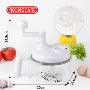 Multi-function Manual Hand Crank <b>Vegetable</b> <b>Chopper</b> Food Mincer Mixer with Transparent Bowl <b>for</b> Household Kitchen Use - Product Image 5