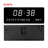 SUNPN PoE 메탈 LED 디스플레이 디지털 벽시계 NTP 네트워크 타임 서버 (병원/학교 시간 동기화 시스템용)