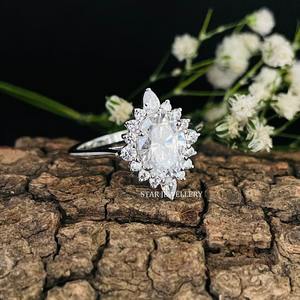 14K oro sólido 1 Ct CVD diamante solitario anillos de compromiso, 1 Ct corte ovalado laboratorio crecido diamante solitario anillo de diamante - Product Image 1