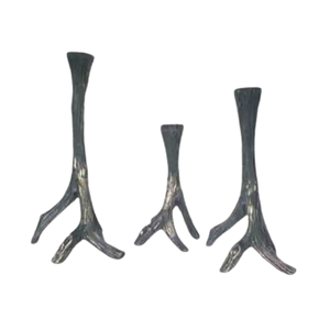 Support de bougie fini Antique en Aluminium enduit noir pour la décoration de la maison, de l'intérieur, du salon, de la fête de mariage, de la table - Product Image 1