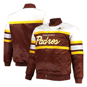 Top Custom Team Name Satin Bomber Jacket Personalizar Letterman Jacket para hombres White Pro Standard TITLISTS - Product Image 5