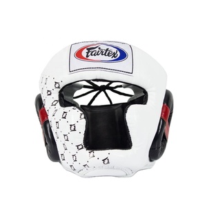 หมวกกันน็อคสำหรับชกมวยที่ปกป้องใบหน้าหมวกกันน็อคหนังสำหรับฝึกชกมวยศิลปะการต่อสู้โลโก้แบบกำหนดเอง - Product Image 1