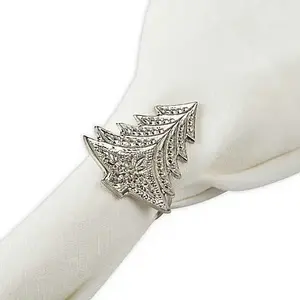 Anneaux de serviette de noël haut de gamme serviette de haute qualité tenant anneaux élégant arbre de noël forme maison hôtel fêtes de mariage décor - Product Image 5