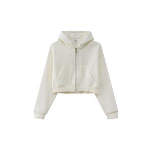 Sudadera con capucha y ropa de calle con cremallera en blanco personalizada de fabricante para mujer - Product Image 5