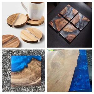 Sous-verres en bois et en résine époxy par sublimation sous-verres absorbants pour boissons sous-verres à thé logo personnalisé tapis et tampons fournitures de cuisine - Product Image 2