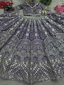 New RADHE EXPORT Designer Lehenga Choli Dupatta Net <b>Fabric</b> Embroidery Sequence Work Quick Dry Casual Style for Party Wear <b>Indian</b> - Product Image 5