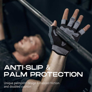 Gants de sport en cuir unisexe imperméables pour la musculation, logo personnalisé, demi-doigts, caractéristiques de protection, emballage OEM, gants de fitness - Product Image 4