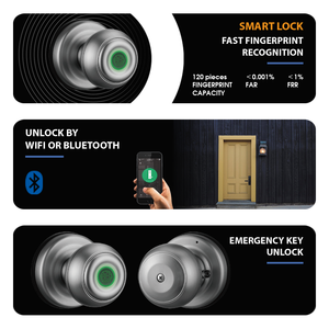 NK01 Serratura Digitale Professionale per Porte in Legno con Maniglia in Lega di Alluminio, Impronta Digitale e Accesso Remoto - Product Image 4