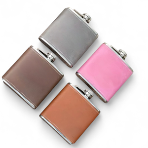 Petaca de Acero Inoxidable de 6 oz con Funda de Cuero, Diseño Francés, Modelo FD0000043, Logotipo Personalizado, Accesorio para Bebidas, Venta al por Mayor - Product Image 4