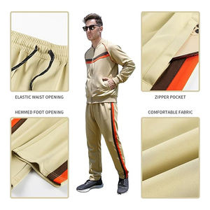 Survêtement en polyester pour homme, fermeture éclair, ensemble complet, respirant, léger, décontracté, jogging, tenue de sport - Product Image 2