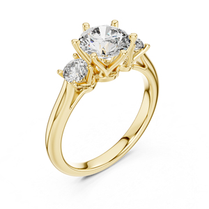 Bague de fiançailles en or rose 14 carats avec diamant rond de 1,81 carat cultivé en laboratoire, certifié IGI, style classique pour femmes |   Nouveau diamant cultivé - Product Image 4