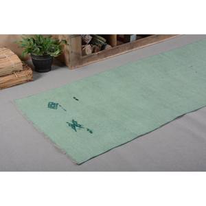 Alfombra de lana turca vintage, diseño de retazos verde rectangular clásico moderno de 32x11 pies para sala de estar, pasillo, pila de felpa, látex de altura - Product Image 5