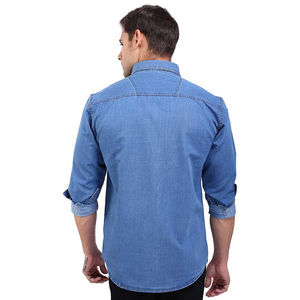 Camisa Vaquera Casual de Moda para Hombre, Nueva Llegada 2026, Azul Lavado con Cuello Camisero para Invierno, Servicio OEM - Product Image 2