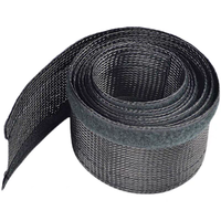Gaine de câble tressée extensible enveloppante avec fermeture à crochets et boucles