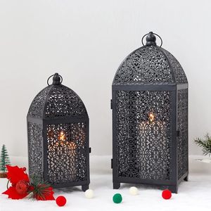 Wholesale Handmade Metal <b>Black</b> Moroccan Candle <b>Lanterns</b> for Indoor and Outdoor Decorations Hanging & Table Top <b>Lanterns</b> - Product Image 4