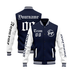 Custom Wool <b>Varsity</b> <b>Jacket</b> Front Logo Premium Embroidered Stand Collar Breathable Windproof Letterman Coat for Streetwear Brands - Product Image 1