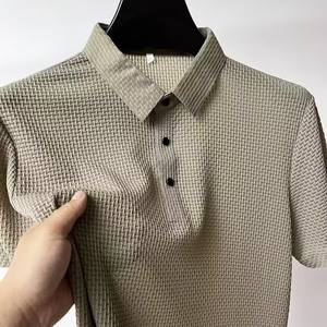 Camiseta Polo de Seda de Hielo para Hombre, Personalizada por el Fabricante, de Secado Rápido, con Cuello Jacquard de Bambú, Manga Corta, Informal, Talla Grande - Product Image 4