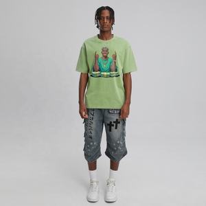 เสื้อถักนิตติ้งคอกลมสำหรับผู้ชายเสื้อยืดครอป Boxy สำหรับผู้ชายเสื้อกันหนาวผ้าฝ้ายโอเวอร์ไซส์ซักได้ตามต้องการสไตล์วินเทจ - Product Image 2