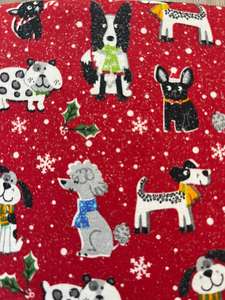 Chien mignon festif polyvalent 100% coton avec motif tissé en tissu bordeaux bonbon avec paillettes Durable 112x300 cm Style uni - Product Image 4